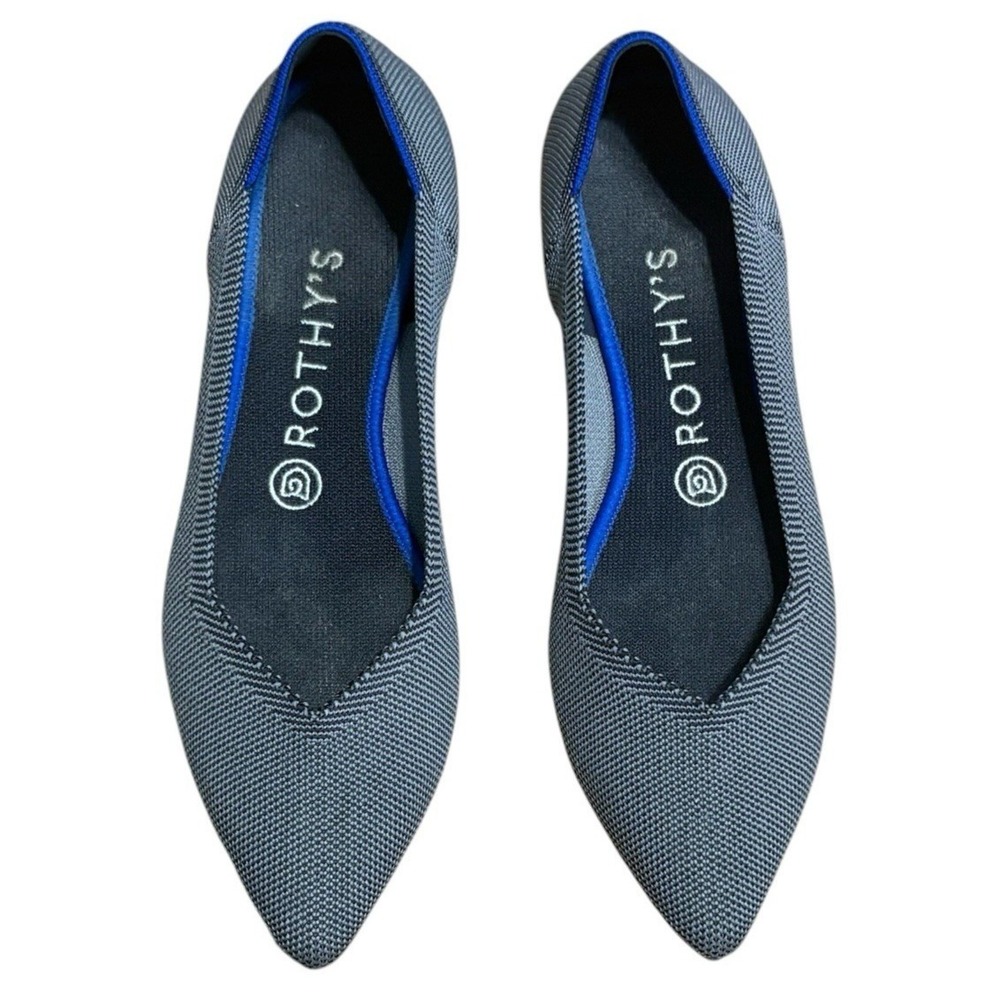 Rothy's The Point Flats 8.5 Cloud Gray Birdseye Shoes Classic Casual Comfort